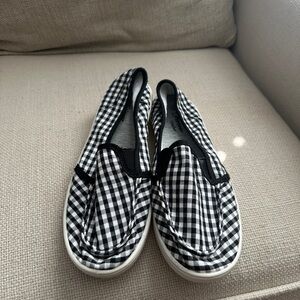 Forever Black and White Checkered Slip-On Shoes Women Size 8